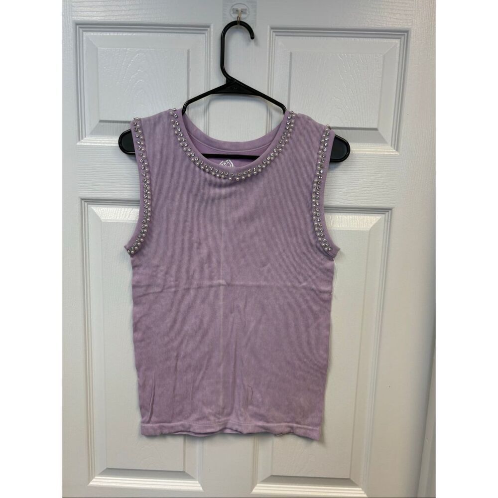 Lavender Rhinestone Embellished Tank